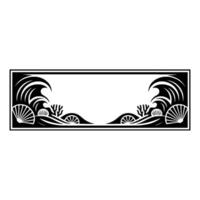 Elegant Japanese-Style Border Frame Waves, Fans, and Decorative Elements. vector
