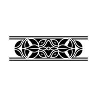 Minimalist Geometric Border Ornamental in Black and White. vector