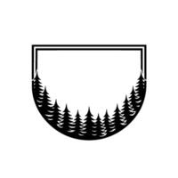 Minimalist Forest Crest Emblem - Illustration. vector