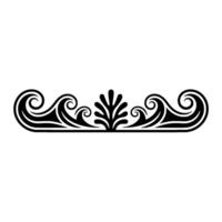 Elegant Black White Decorative Border, Scrollwork, Floral Elements. vector
