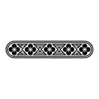 Geometric Floral Pattern Border - Black White. vector