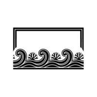 Minimalist Ocean Waves Frame - Decorative Element. vector