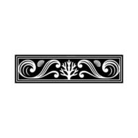 Decorative Sea Motif Border Black and White. vector