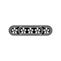 Minimalist Floral Element Black and White, Repeating Pattern. vector