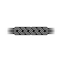Abstract Braided Ornament , Decorative Element in Black on White. vector