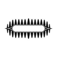 Forest Crest Minimalist Black and White Emblem. vector