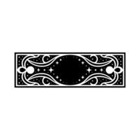 Black White Celestial Frame , Elegant Mysterious. vector
