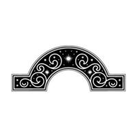 Celestial Archway Ornament - Starry Illustration, Decorative Element. vector