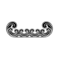 Art Nouveau-Inspired Decorative Border, Black and White Element. vector