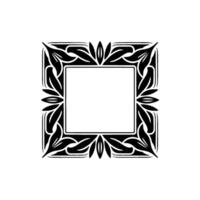 Elegant Floral Frame Silhouette on White Background. vector