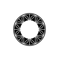 Geometric Mandala in Black and White, Minimalist Style. vector