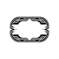 Minimalist Art Deco Oval Frame Illustration, Modern Element. vector