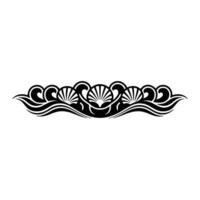 Decorative Seashell and Wave Border, Illustration. vector
