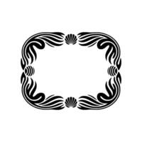 Elegant Art Nouveau Frame with Shells and Swirls, Illustration. vector