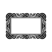 Decorative Black and White Frame - Art Nouveau Style, Isolated. vector