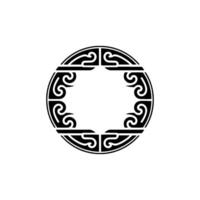 Minimalist Black White Decorative Circle Element. vector