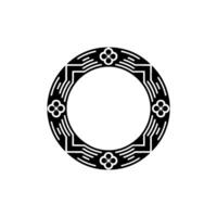 Black and White Ornamental Circle Frame - Elegant, Minimalist. vector