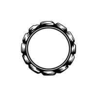 Rock Circle Emblem, Minimalist. vector
