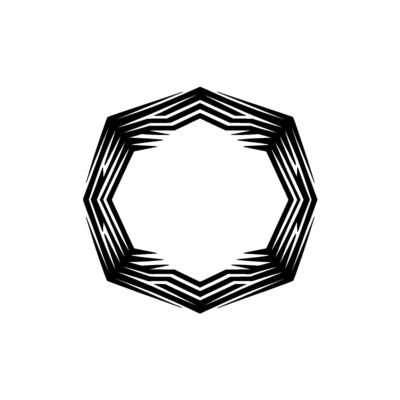 Abstract Geometric Octagon Black and White Minimalist.