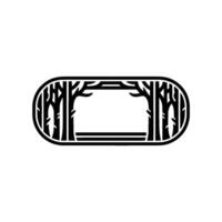 Forest Frame - Minimalist Black White. vector