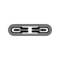 Minimalist Abstract Oval with Black and White Lines. vector