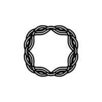 Abstract Braided Circle Frame on White Background. vector