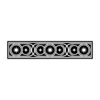 Geometric Star and Circle Border - Black and White. vector