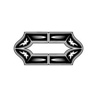 Decorative Black and White Frame Element, Ornamental. vector