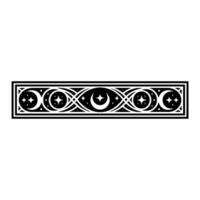 Celestial Ornament Moon and Star Border, Elegant, Minimalist. vector