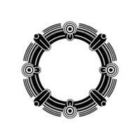 Black and White Geometric Circle for Modern Decorative Elements. vector