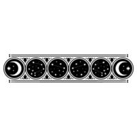 Celestial Border Crescent Moons, Constellations Ornate Framework. vector