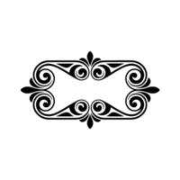 Elegant Ornate Black Frame with Scrolls and Decorative Elements. vector