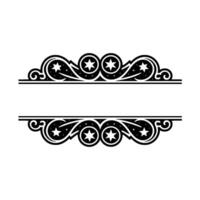 Celestial Border - Black White Ornate Frame with Stars. vector