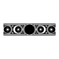 Celestial Border Stars, Moons, and Circles in Minimalist Style. vector