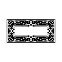 Elegant Black and White Ornamented Frame. vector