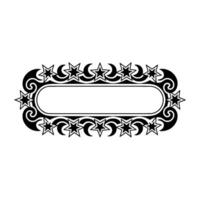 Elegant Star and Crescent Ornament on White Background. vector