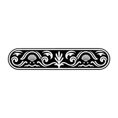 Elegant Coastal Border in Black and White, Decorative.