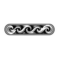 Black and White Ornamental Wave Border , Abstract Style. vector