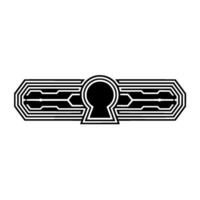 Cyberpunk Keyhole Minimalist for Security Tech. vector