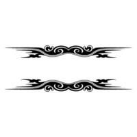 Decorative Tribal Swirls Frame Element in Black, Isolated. vector