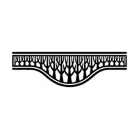 Minimalist Bridge Silhouette with Tree Silhouette Element. vector