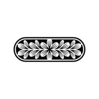 Elegant Floral Frame Black and White Decorative Element. vector