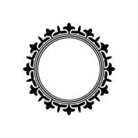 Elegant Black Circular Frame on White Flourish , Vintage Style. vector