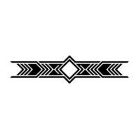 Geometric Black White Aztec-Inspired Decorative Element. vector