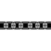Geometric Floral Border, Black White, Abstract Element. vector
