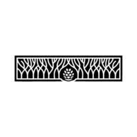 Elegant Black White Forest Pattern - Decorative Border. vector