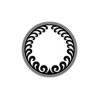 Elegant Circular Black Floral Ornament on Light Background. vector