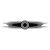 Abstract Black White Speed Symbol. vector