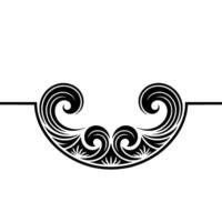 Elegant Black White Swirl Element. vector