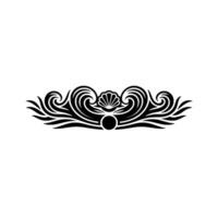Elegant Oceanic Crest Black and White Waves, Shell, and Pearl Motif. vector